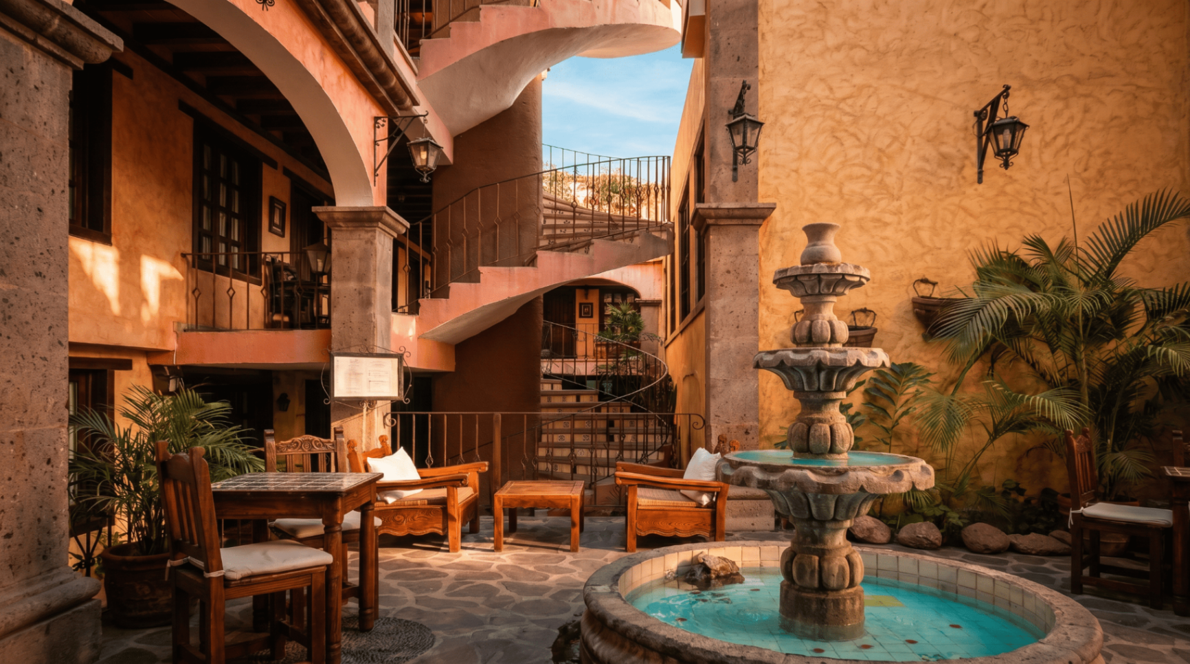 Fachada con buganvillas en Loreto