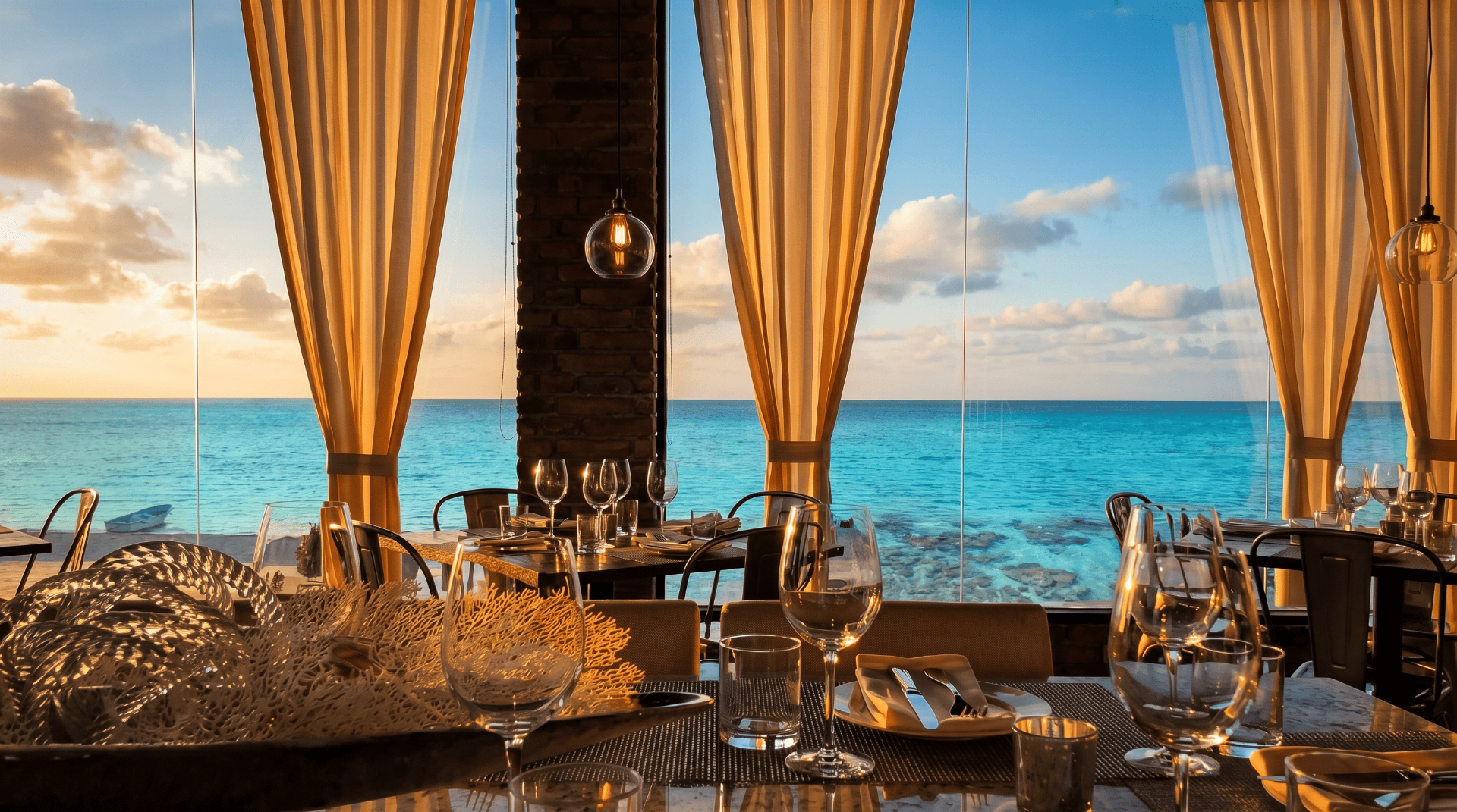 Vista al mar desde el restaurante en La Paz