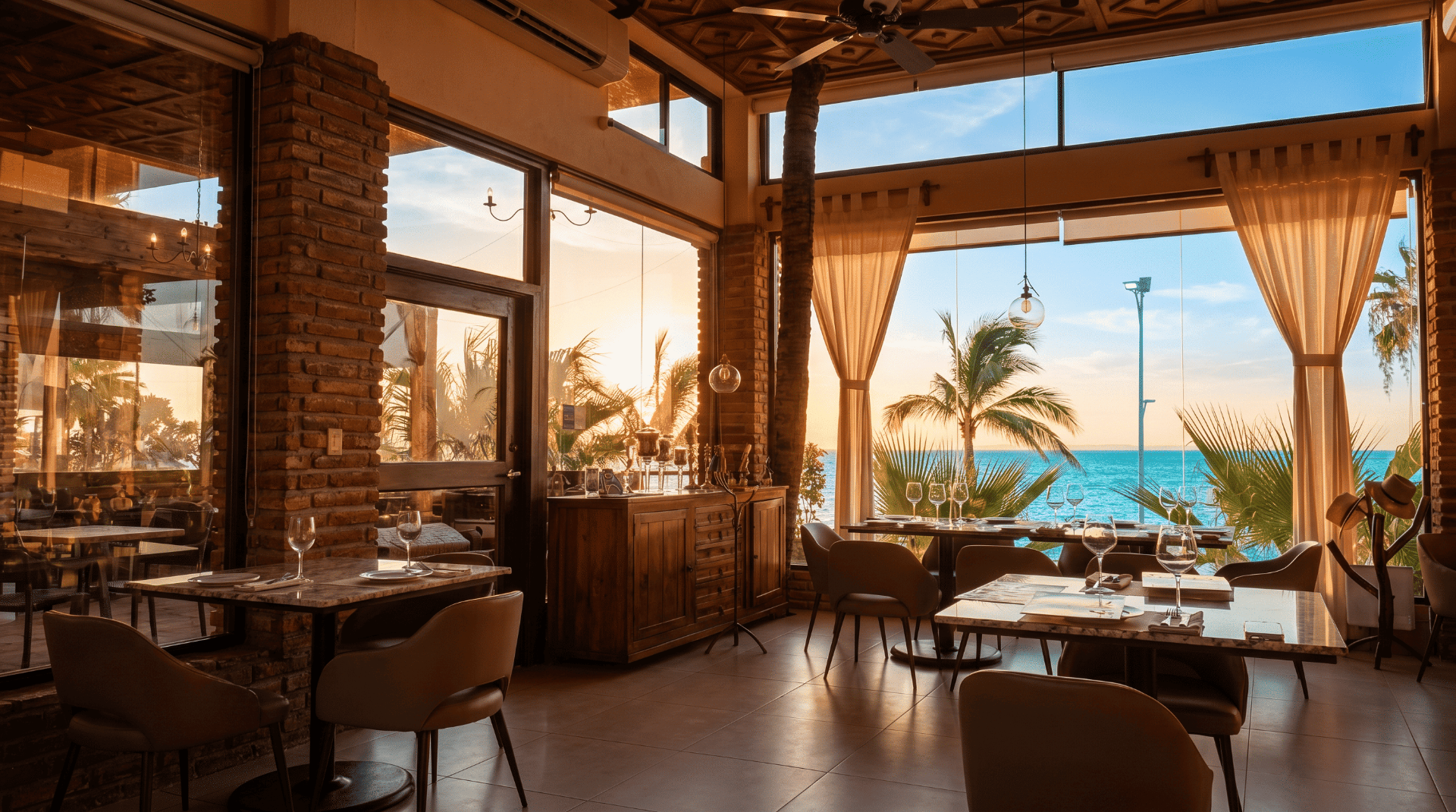 Terraza al atardecer